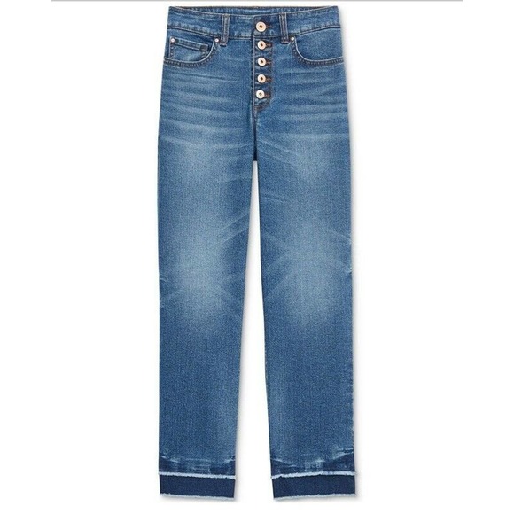 INC International Concepts Denim - INC Straight Leg Jeans Blue Button 16 New